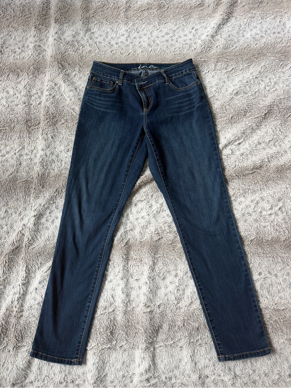 Women's Dark Indigo Skinny Jeans - Stretch Slim Fit